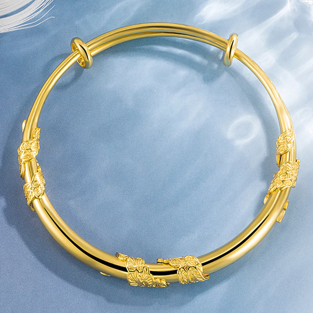 

925 Sterling Silver Gold Colour Tengman Bangles Bracelet For Women Luxury Quality High Jewelry Accessories ​Free Divery