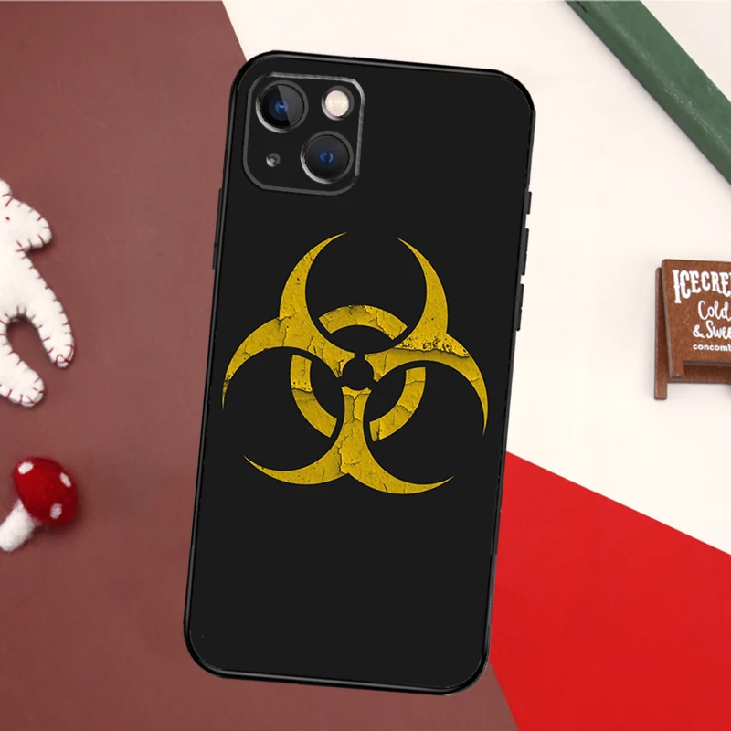 Biohazard Symbol Logo Phone Case For iPhone 16 15 14 13 12 11 Pro Max XS X XR 7 8 14 16 15 Plus Cover Coque