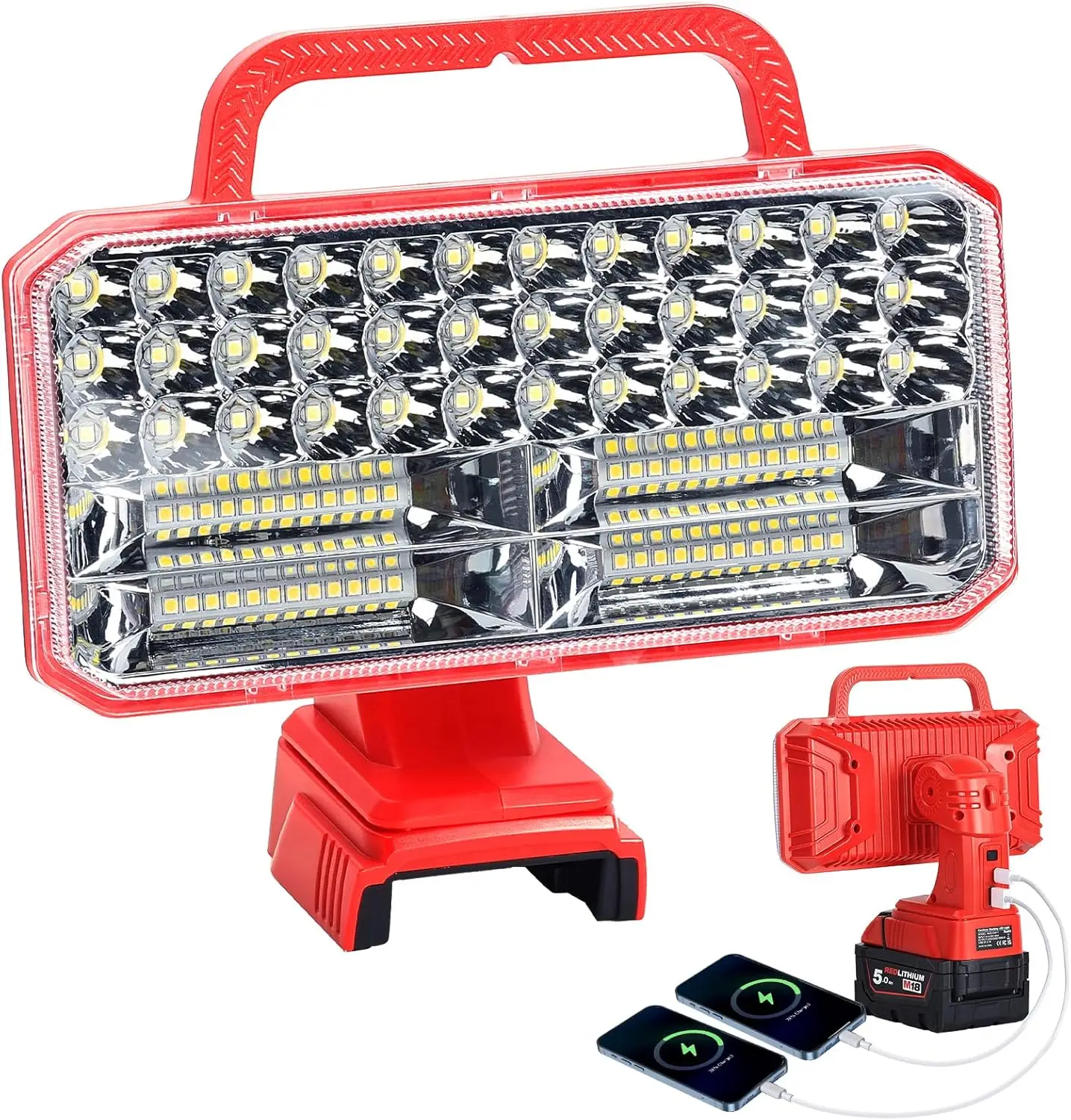 4200lm-led-18v-ライト-ミルウォーキー-m18-バッテリー用、usb-付き-40w-ワークライト、屋外-作業用-バッテリーは含まれません