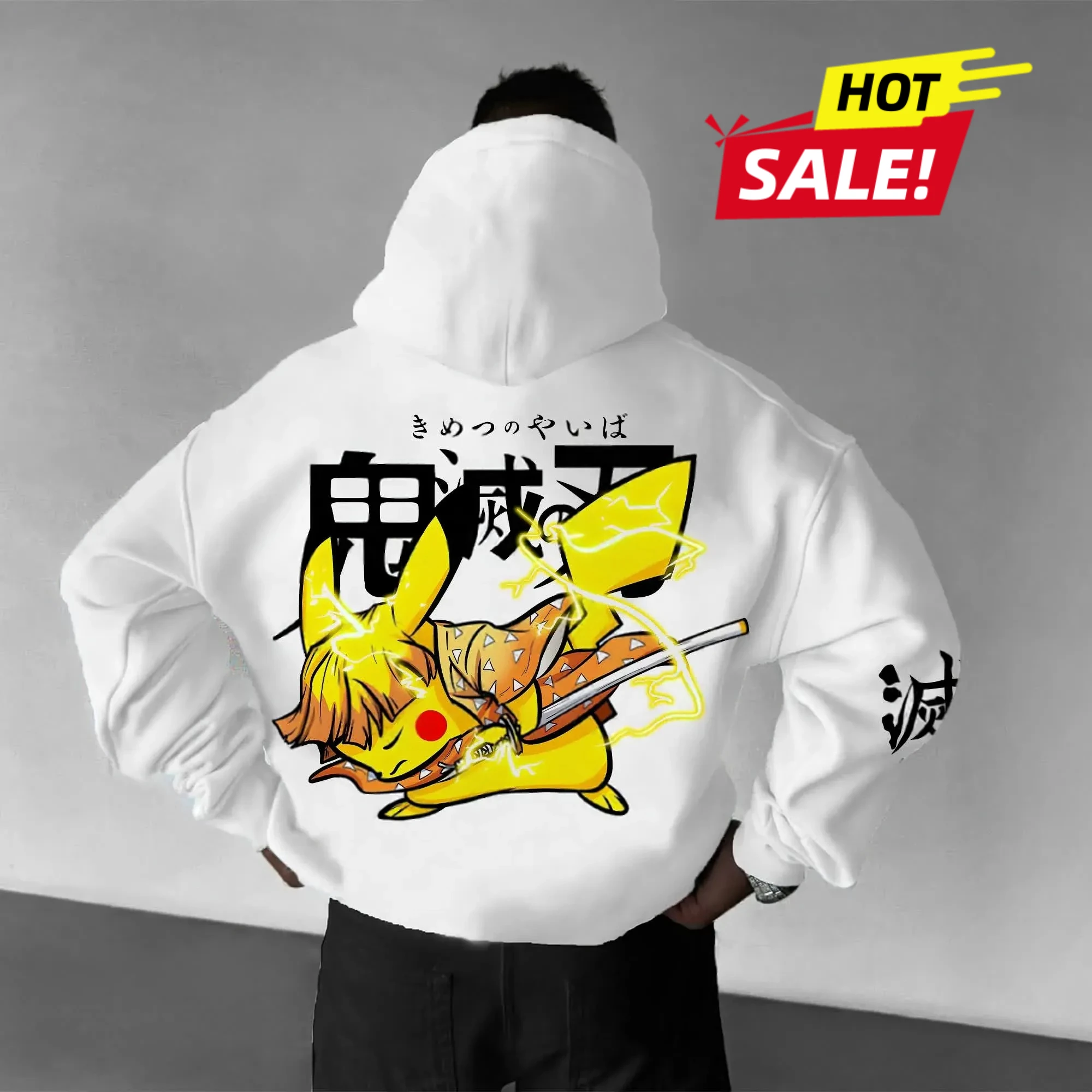 

Pokemon Pikachu 3D Printed Hoodie Loose Shoulder Version of The Commuter Casual Jacket for Men and Women Adults and Children