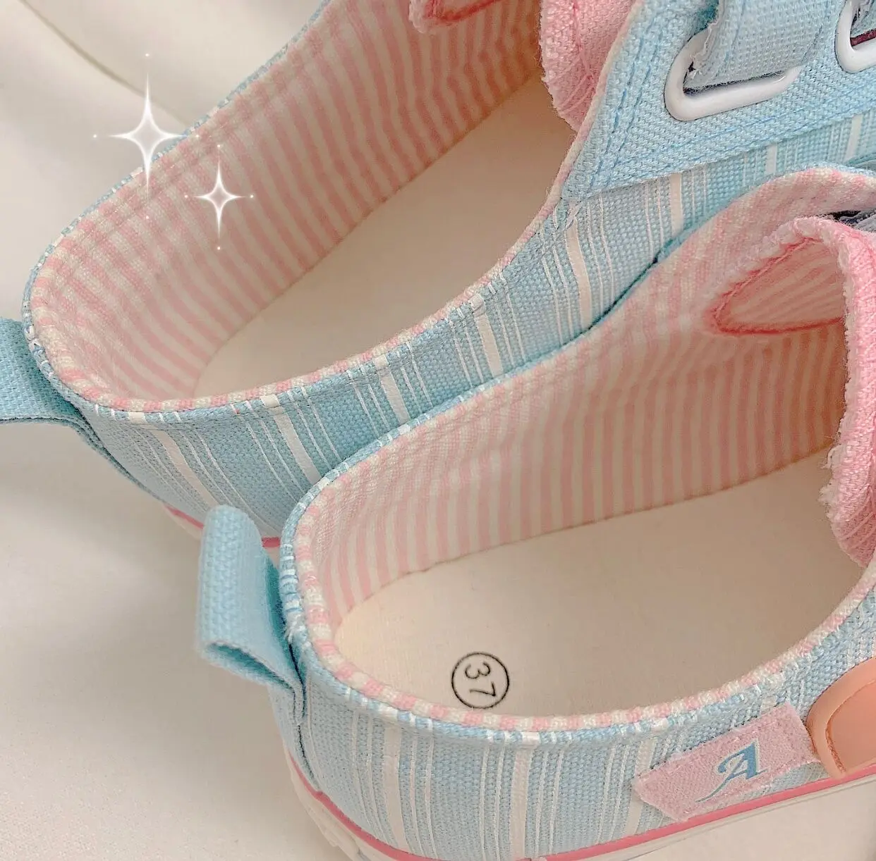 Japanese Sweet Lolita Canvas Shoes Dream Pink Blue Girl Student Street Tea Party Sports Shoes with Velvet Kawaii Cute