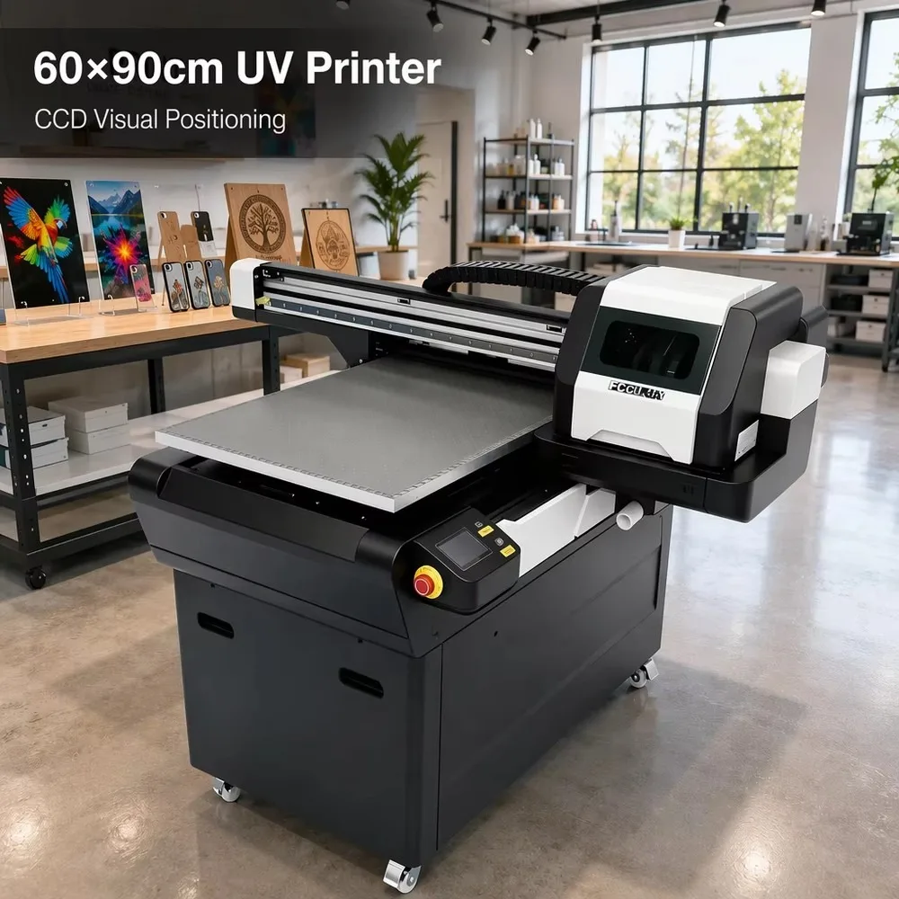 2026 Hot Sale 6090 UV Flatbed Printer with 3 Epson I3200 Heads Smart CCD Visual Positioning for Acrylic Wood Glass