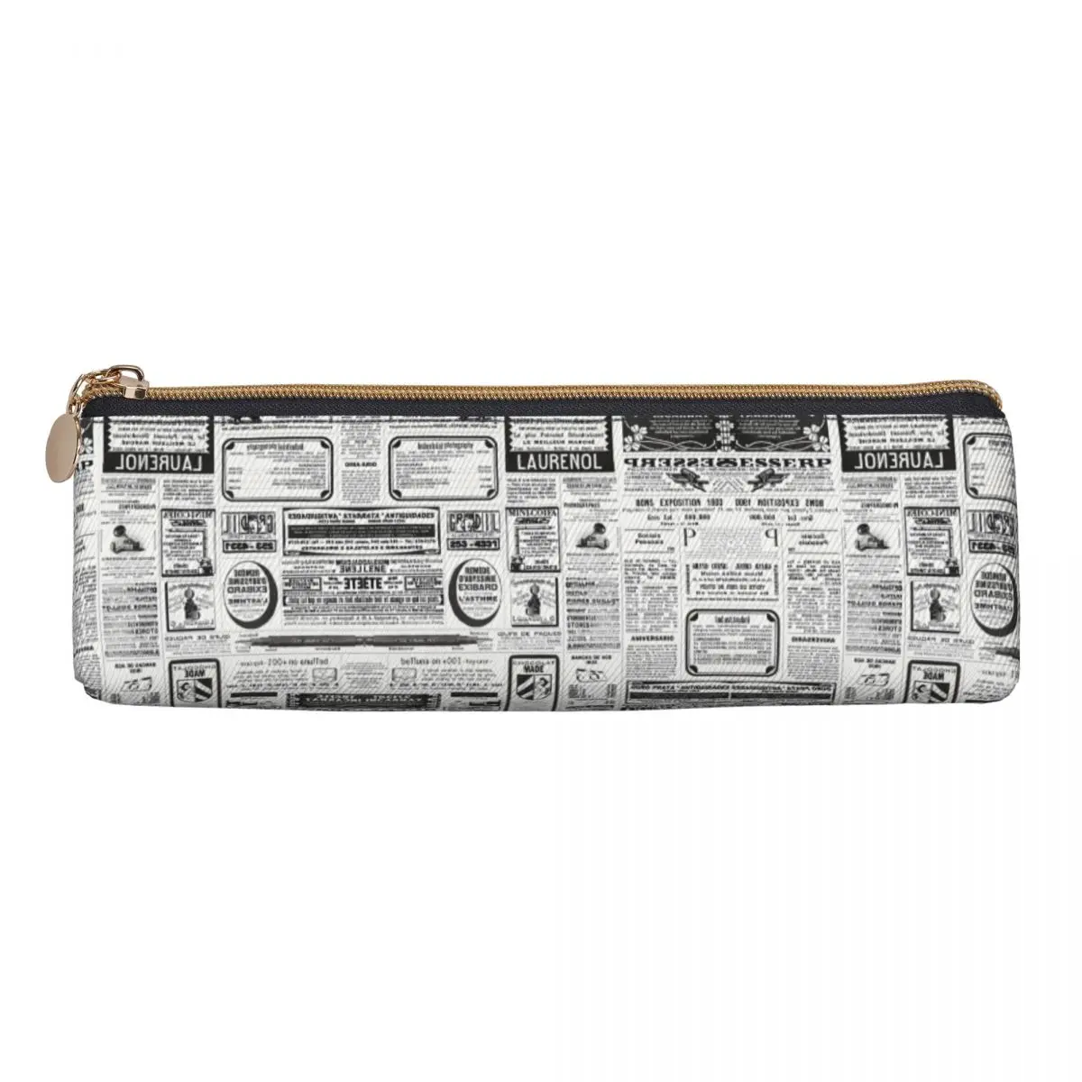 Old Newspaper Pencil Case Black Letter Print Girls Boys Lovely Pencil Box Graphic School Pencil Cases Stationery Organizer Gift