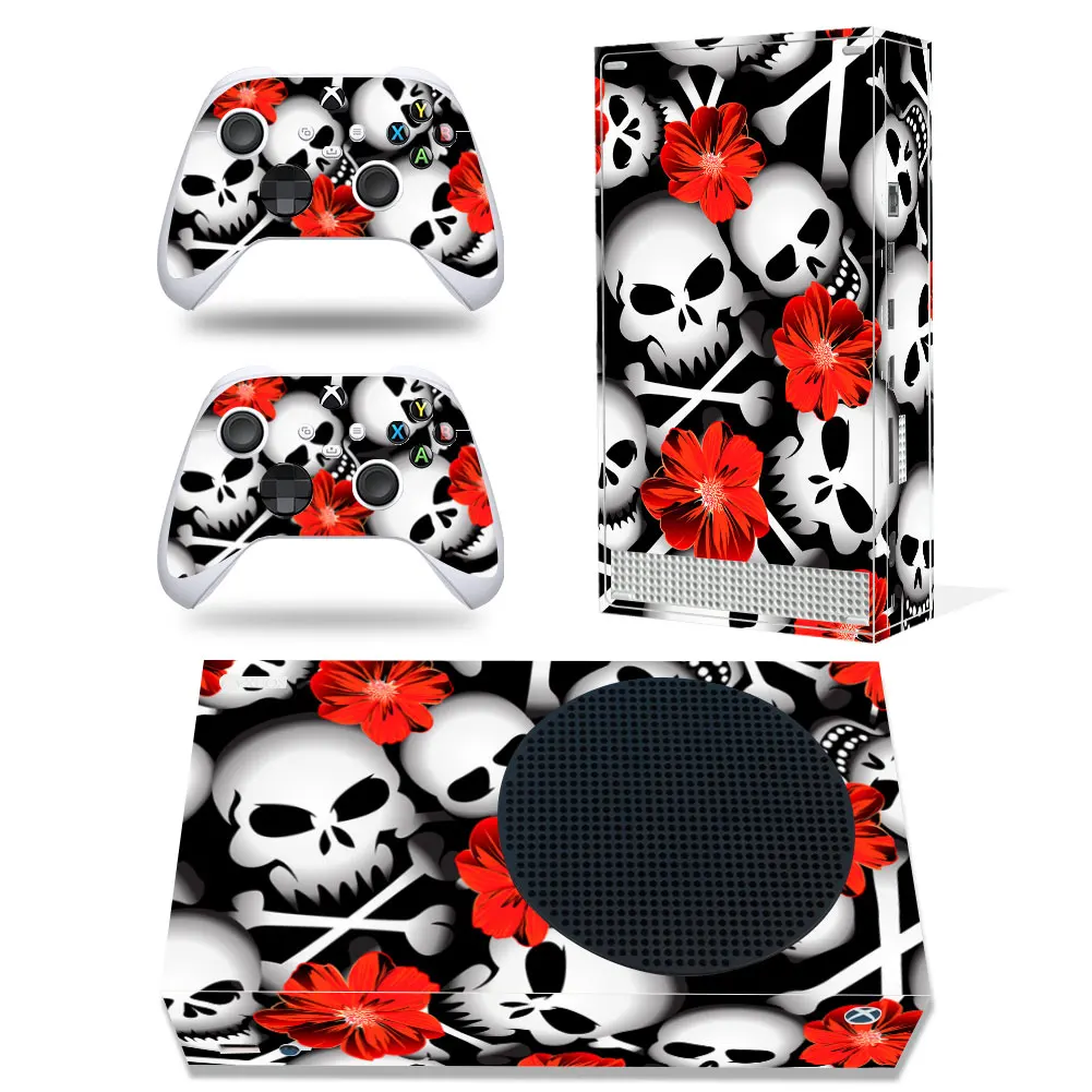 For Xbox Series S Console and 2 Controllers Skin Sticker Protective Vinyl Wrap Cover skull with XSS Skin Customize image