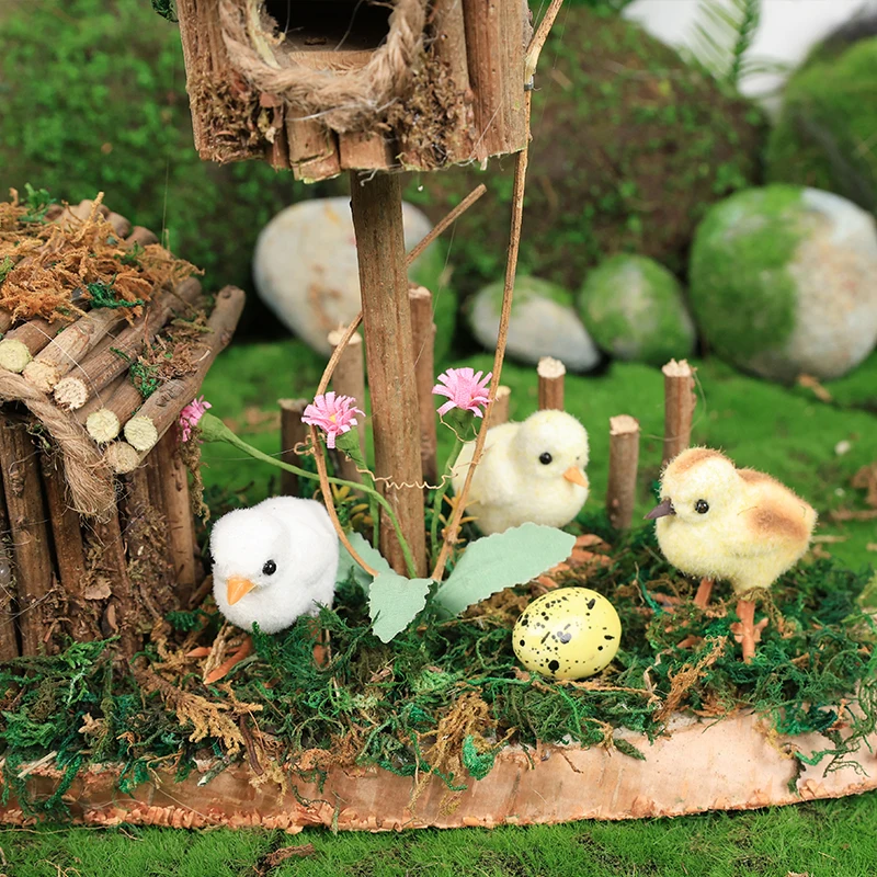 Modelo de cabina de rama de árbol, casa de DIY para muñecas, cuento de hadas de madera, casa pequeña de madera, decoración de micropaisaje para jardín al aire libre