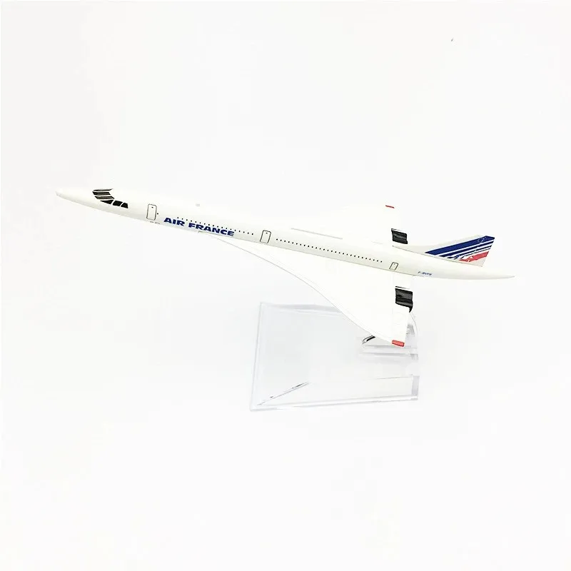 16cm Metal France Airways Concorde Passenger Airplane Model 1/400 Scale Aircraft Die-cast With Stand Collectible Aircraft Gifts