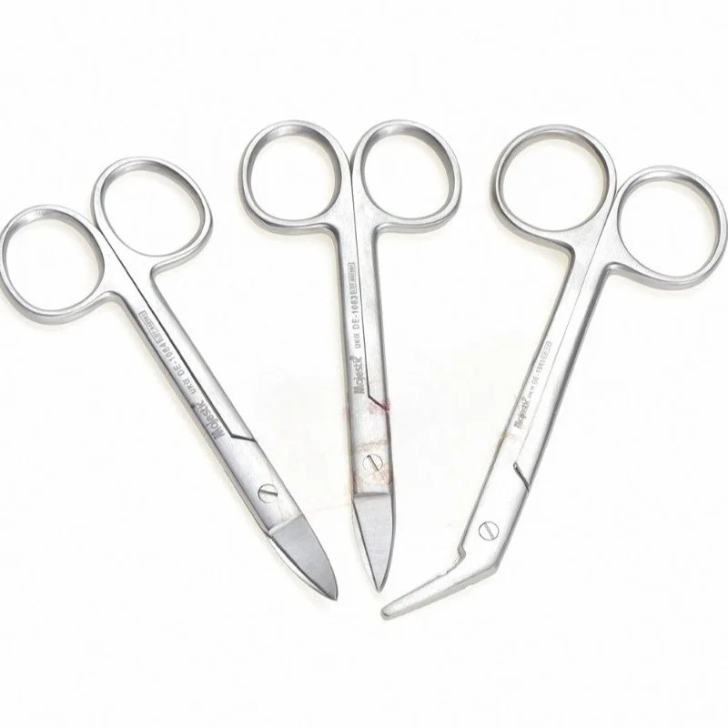Dental Scissors Stainless Steel Dentist Instrument Straight & Curved Small Scissors for Metal Crown Oral Surgical Instrument