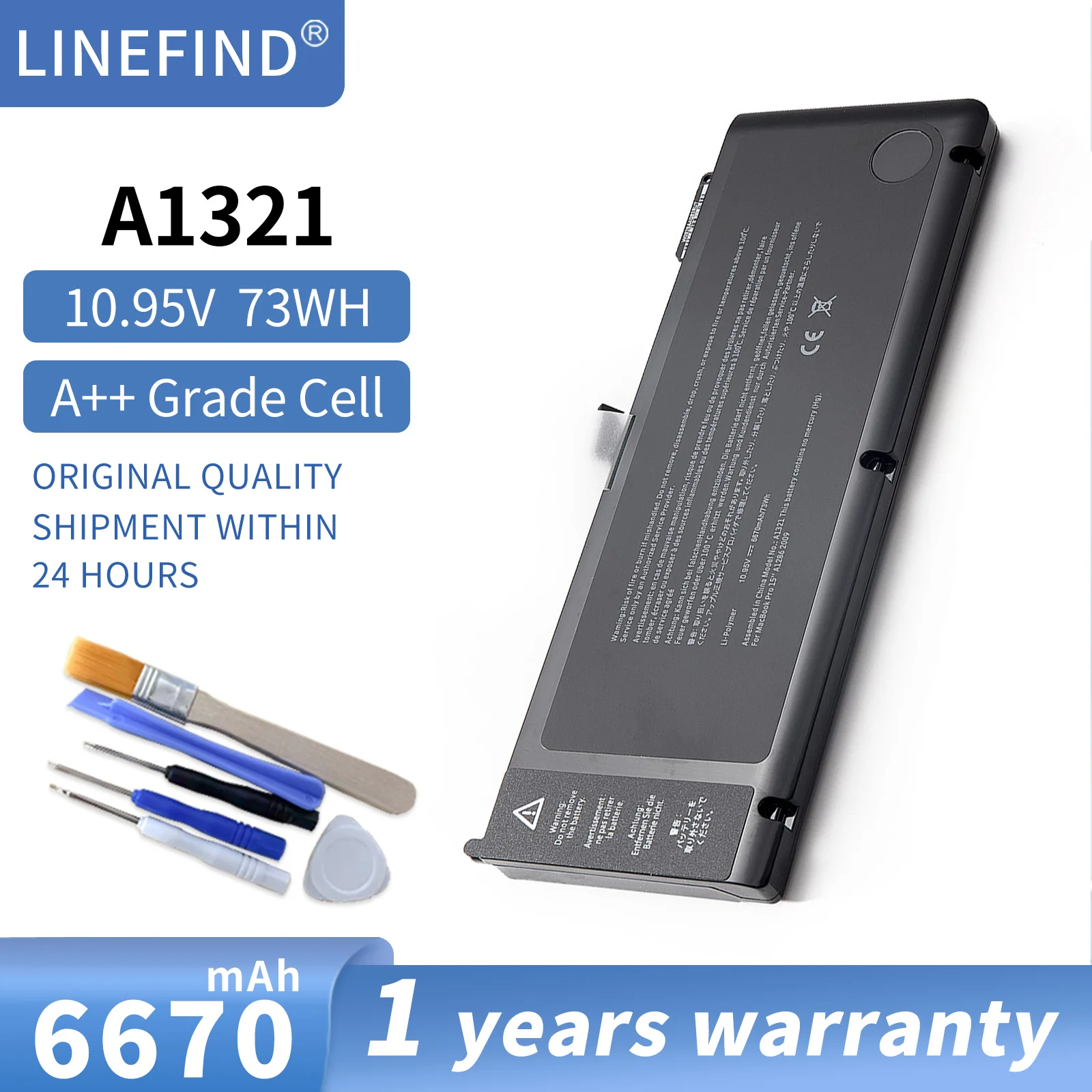 Batería A1321 A1286 para portátil MacBook Pro de 15 pulgadas (versión de mediados de 2009 y 2010) MB985/LL/A MB986/LL/A/J MC118 MC118LL/A MC373LL/A