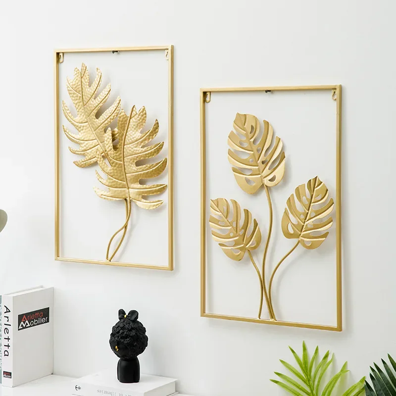 Wall Hanging Decoration Ornament Modern Light Luxury Wrought Iron Crafts Pendant Art Aesthetic Living