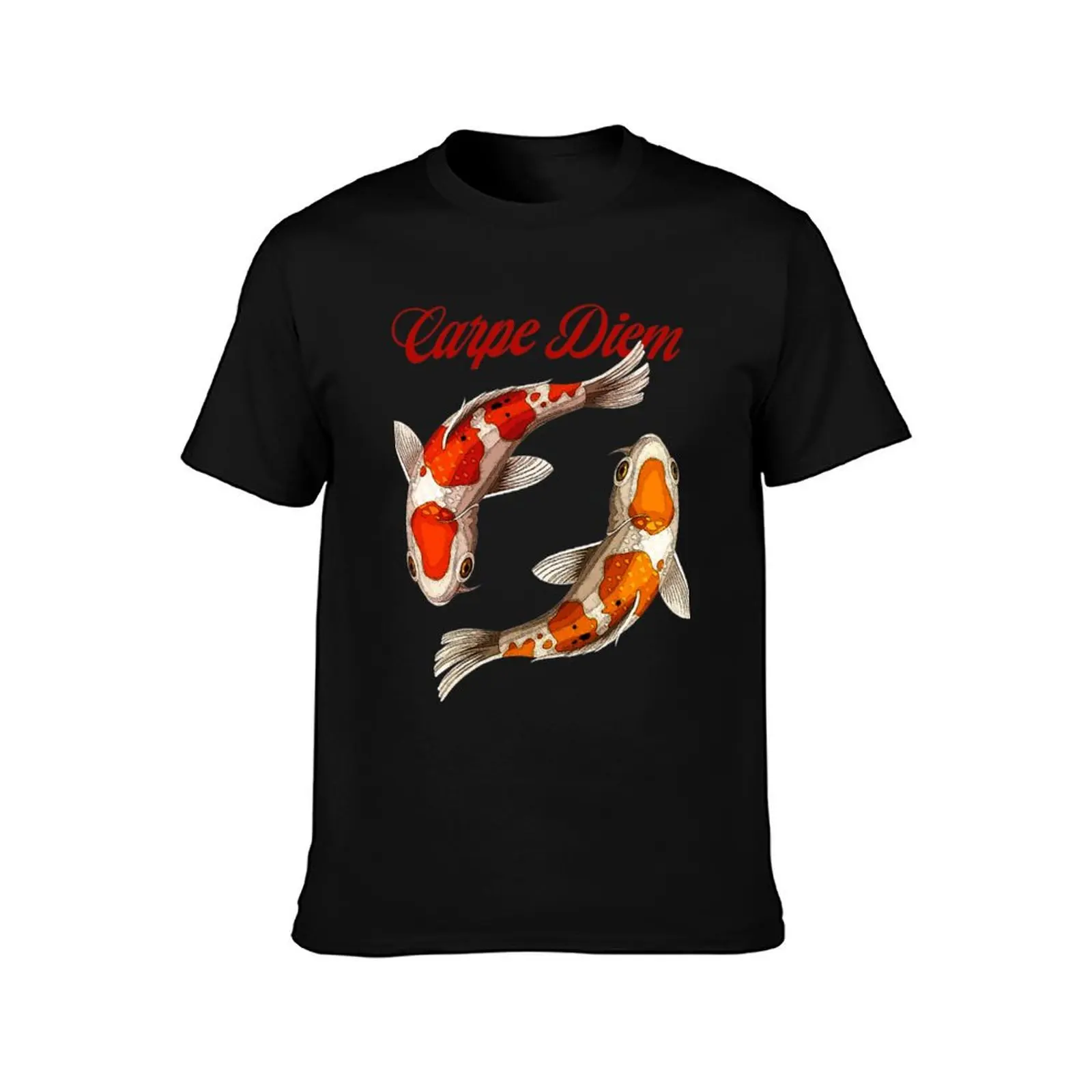 Cool Tees Club Carpe Diem Koi Fish T-Shirt t shirts designer T-Shirt
