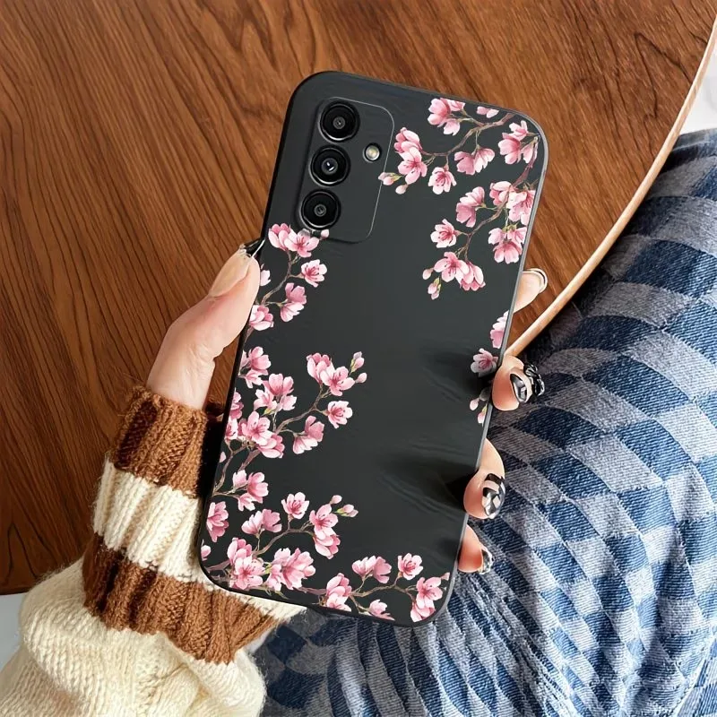 Pink Cherry Blossom Branch Print Phone Case For Samsung Galaxy A73 A72 A71 A70 A56 A55 A54 A53 A52 A51 Soft Silicone Back Cover view 5