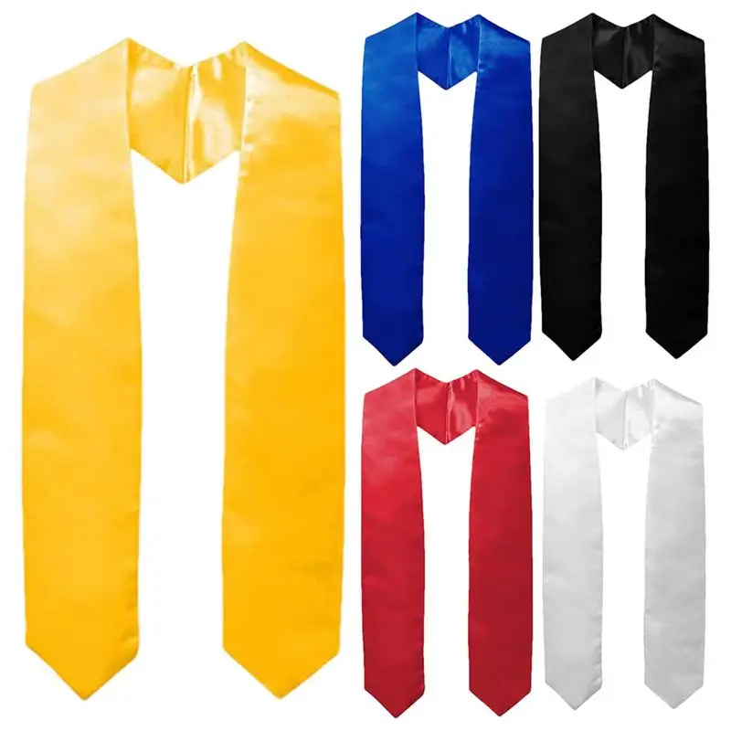 150*9.5cm Graduation Stole Sash Satin Plain Honor Stole Bachelor Gown Scarf Unisex Adult Graduation Honors Stole Graduations