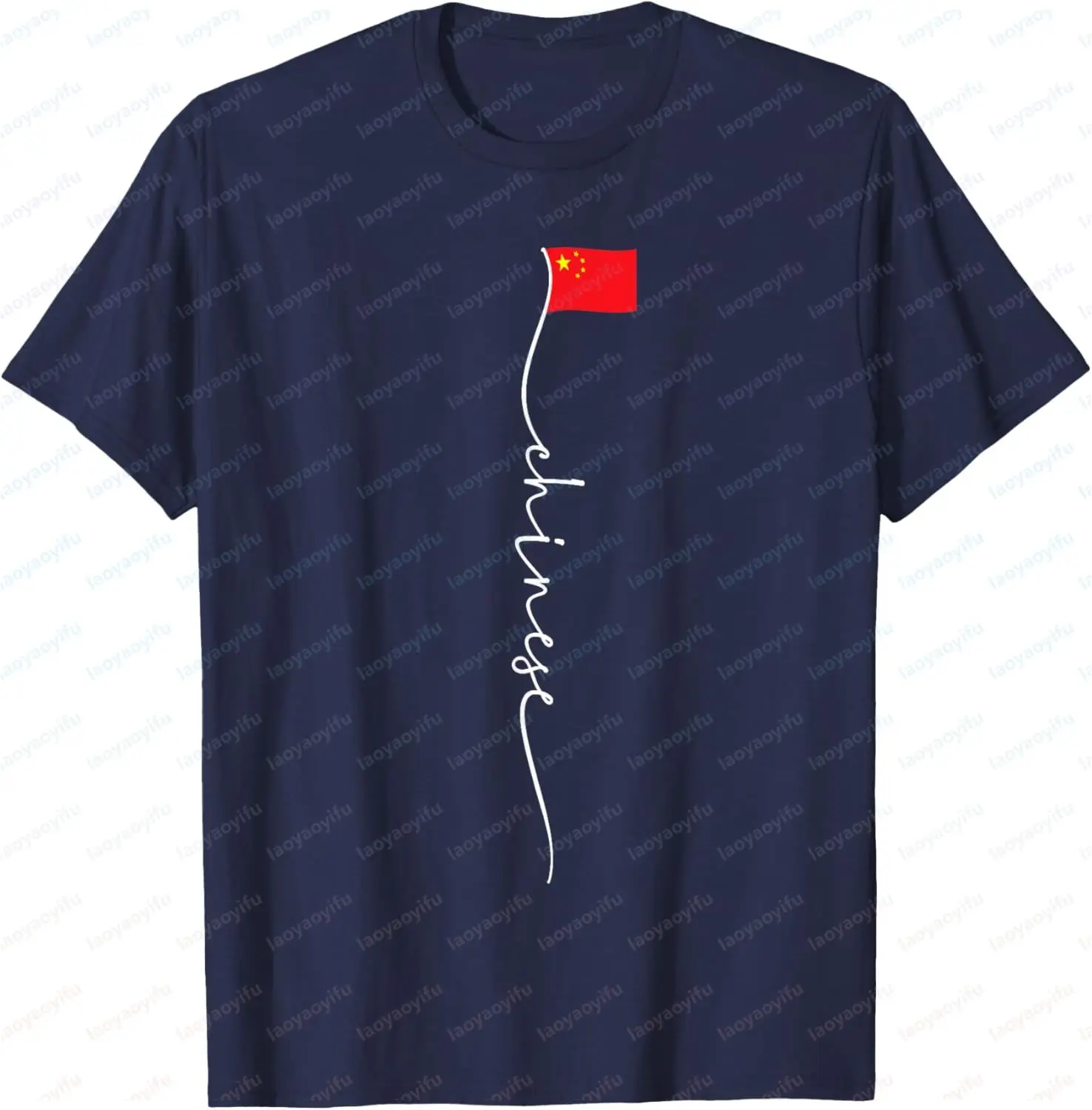 China Signature Chinese Flag T-Shirt Cotton Men's T-shirts Short Sleeve Tee Graphic Vintage Clothes Tops Camisas Streetwear
