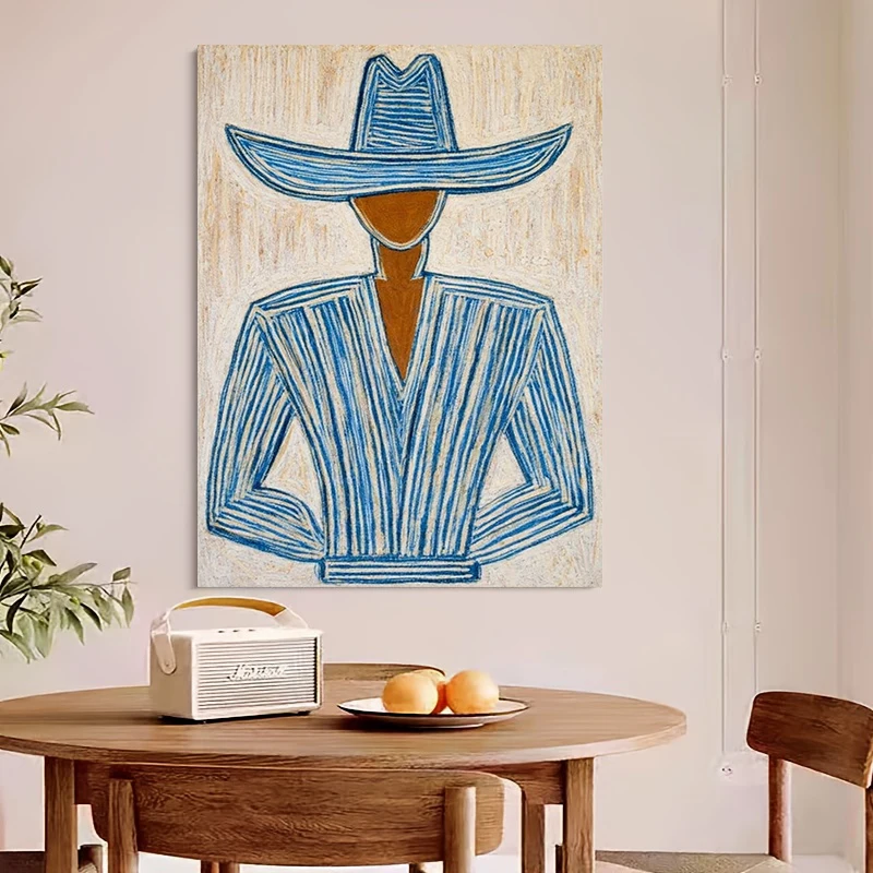 

Modern Abstract Figure Oil Painting 100% Handmade on Canvas Trim Wall Art Picture Original Mural Decor for Living Room Home