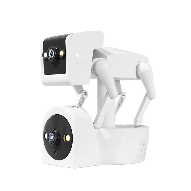 White Robot Dog Camera Full Color PTZ IP Dome Camera Yoosee APP AI Humanoid Detection Baby Monitor-EU Plug