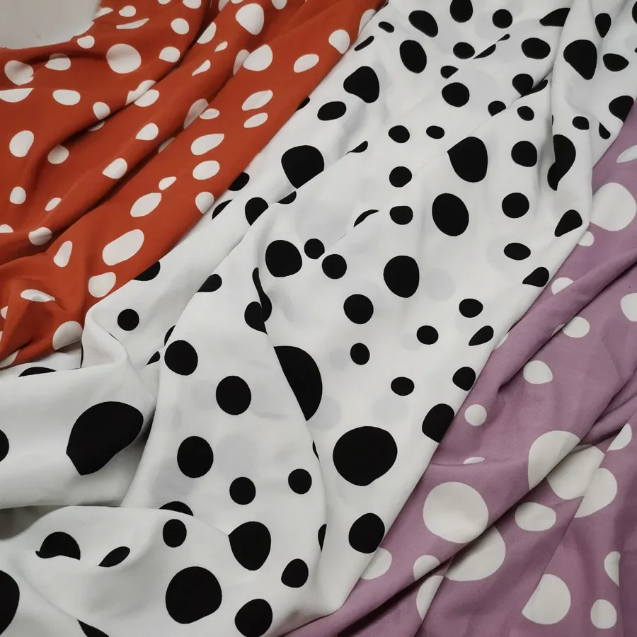 Dotted Chiffon Fabric Print Impervious Cloth Family Wear Dressing Shirt Trousers DIY Sewing Fabric