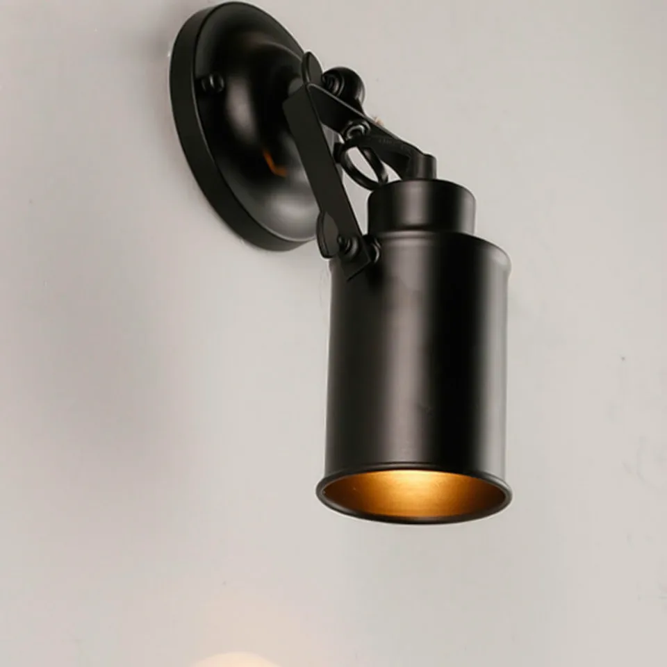 OuXean Wall Lamp E27 Black Wall Mount Lighting for Bedroom Hallway Living Room Door Bar Clothes Window