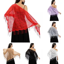 Sciarpa a triangolo scialli di pizzo moda Lady Cape Wraps colore puro abiti da sera per feste di matrimonio scialle