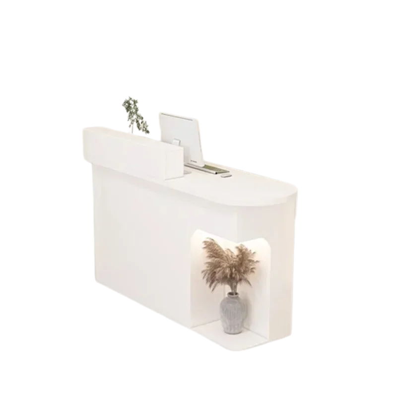 

White Office Reception Desk Study Writing Beauty Salon Checkout Counter Coffee Table Luxury