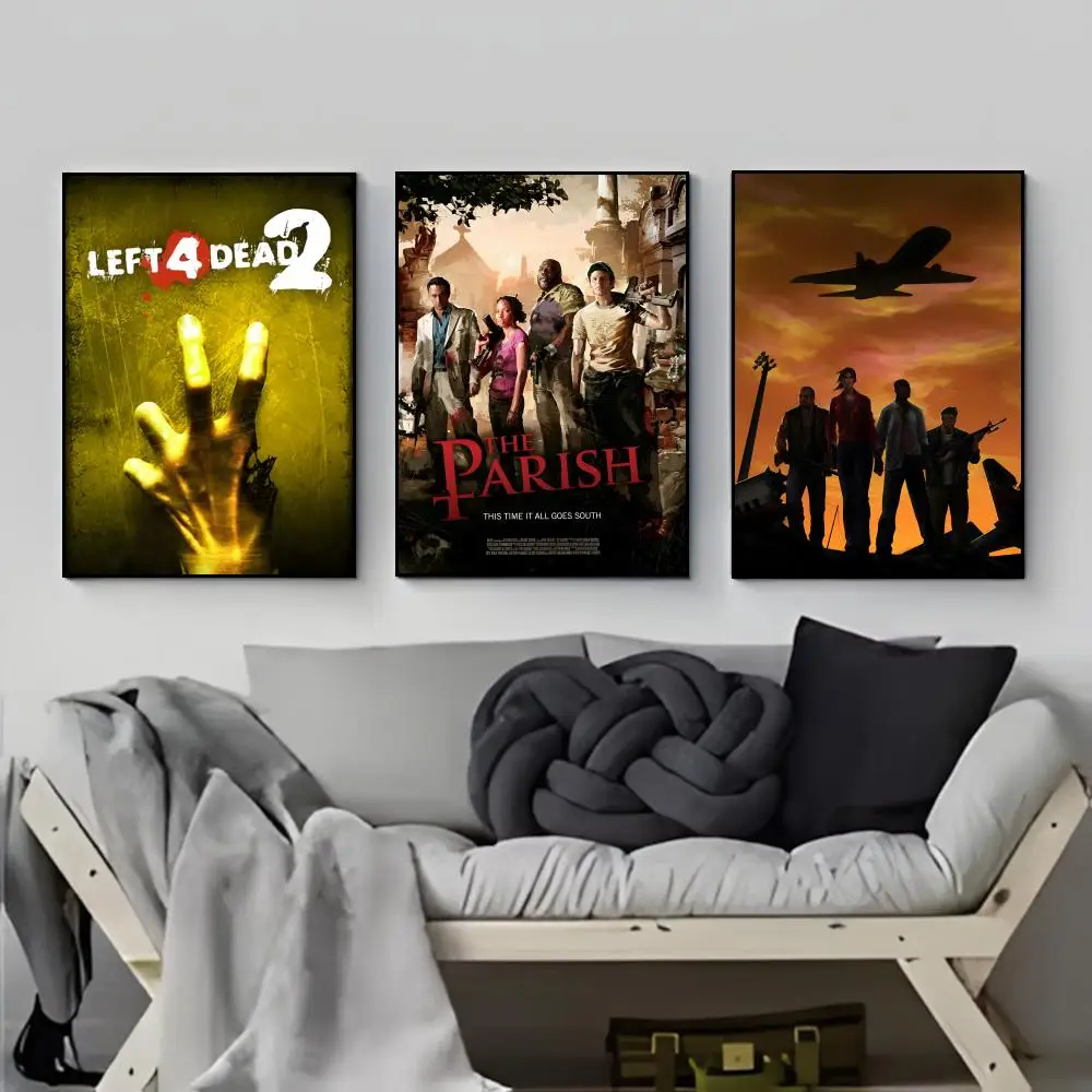 Gritty Survival L-Left 4 Dead Zombie Horror Game Poster HD  Waterproof Wall Sticker Bar Living Room Decor Gift