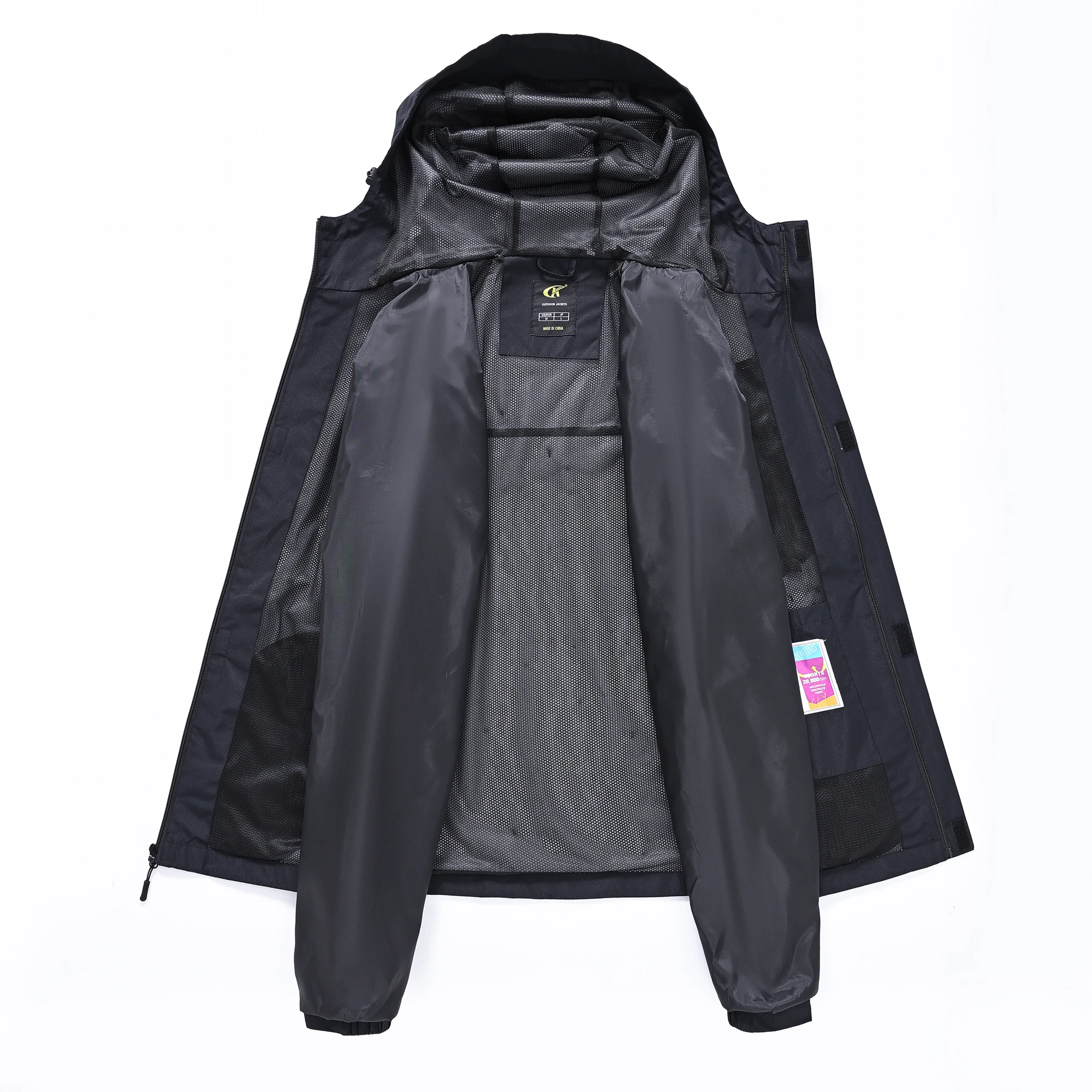 Sommerliche, wasserdichte Regenjacke für Herren, leichte, dünne Regenjacke mit Innentasche, ideal zum Campen, Wandern, Radfahren und Angeln. – Detail 11