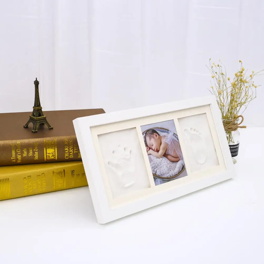 Baby Hand Foot Prints Photo Frame Newborn Home Decor Creative Picture Holder High Quality Durable Design Bedroom Office Suitable