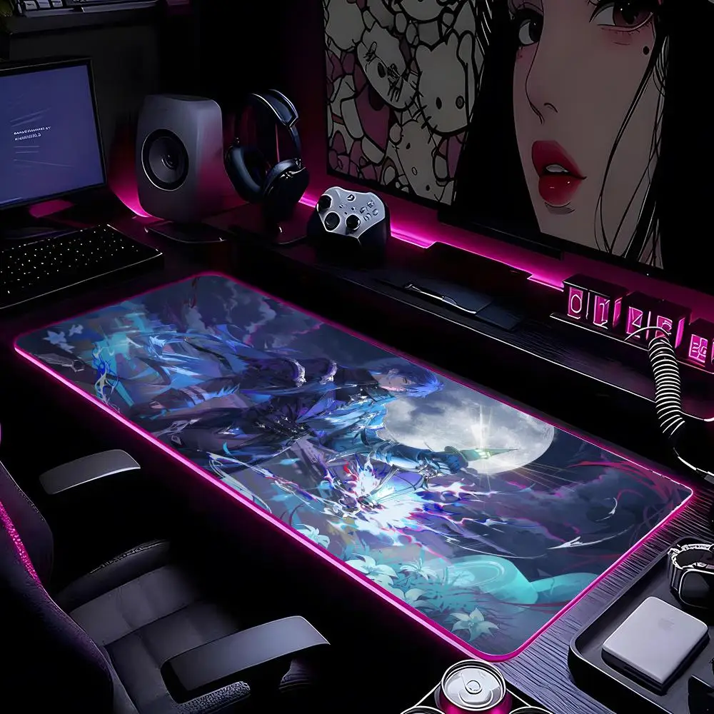 Game Yuanshen Impact Kyryll Chudomirovich Flins Mouse Pad Mousepad HD Printing Computer Gamers Locking Edge Non-slip RGB Mouse P