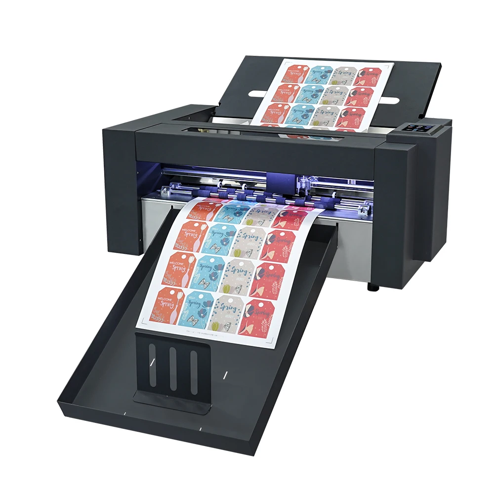 

2024 Automatic Servo Motor 1600mm/s Fast Speed Paper Cutter Machine Camera Position Kiss Cut A3 A4 Sticker Cutting Machine