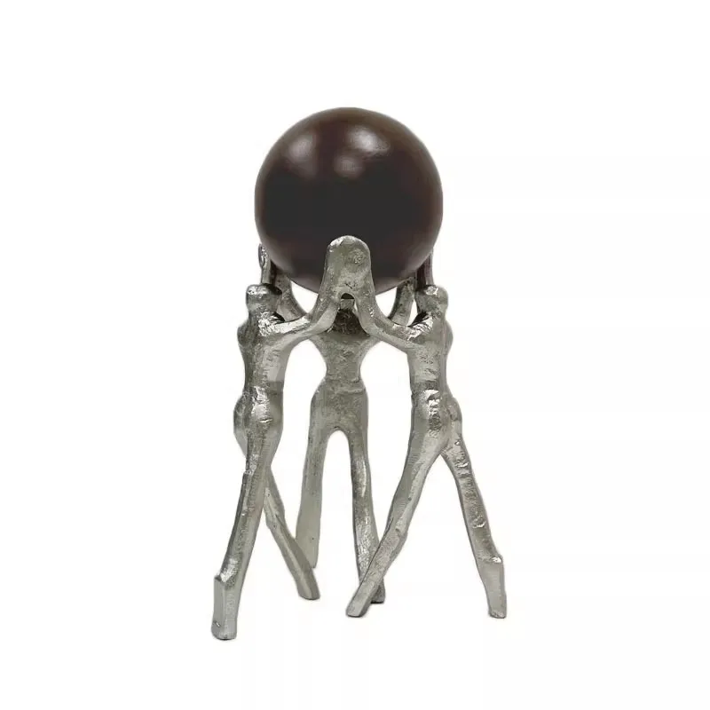 

Modern Simple Creative Ball Dance Character Support Ball Geometric Square Resin Ornament Light Luxury Home Decoration