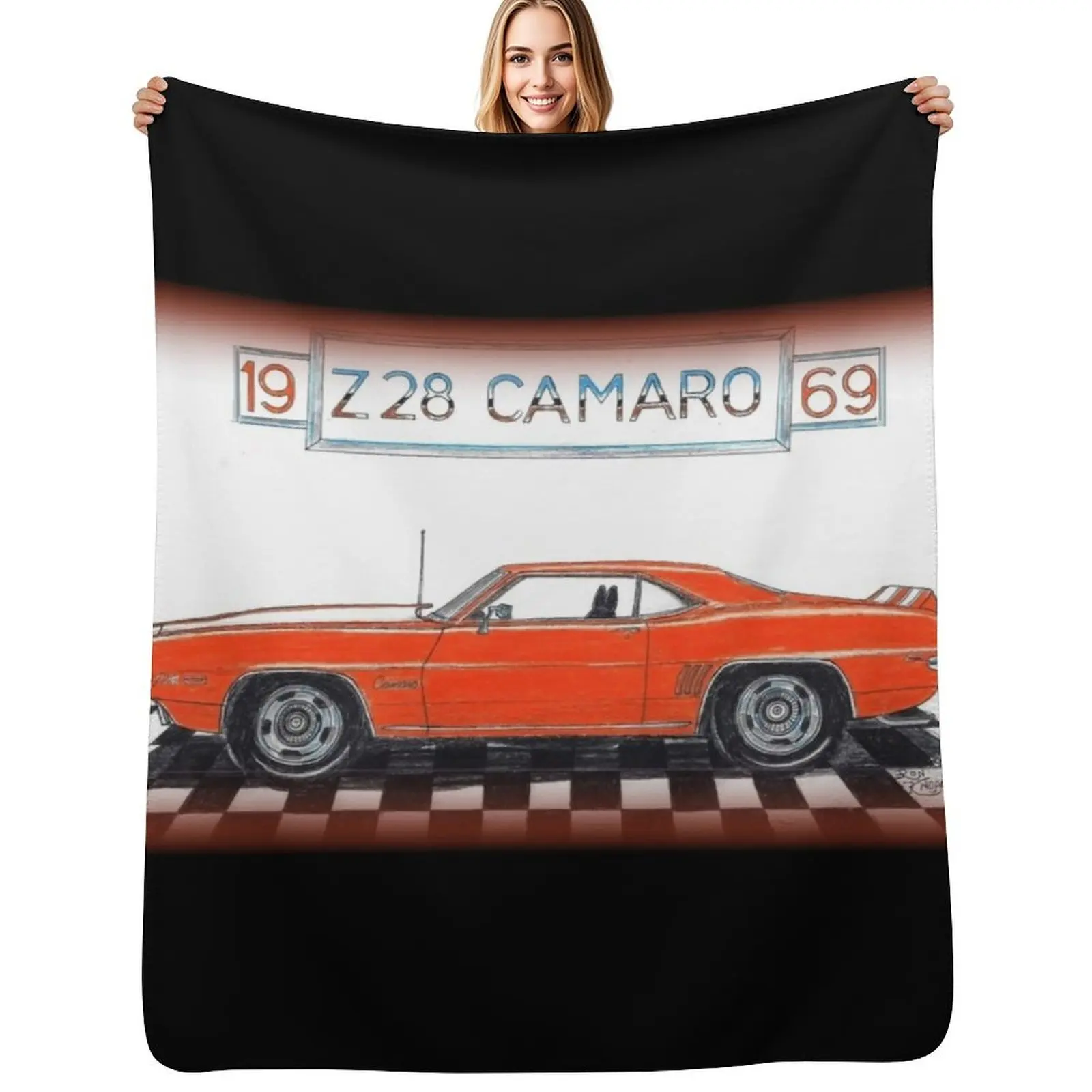 Muscle Cars // 19 Z28 69 Camaro Throw Blanket Portable Lightweight Blanket for Travel Camping