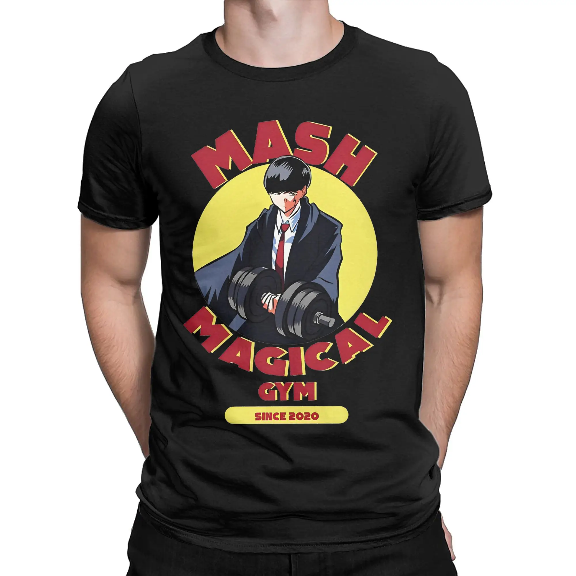 Men Mashle Magic and Muscles Anime T Shirt Mash Magical Gym Pure Cotton Clothes Funny Short Sleeve Round Collar Tees T-Shirts