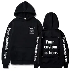 2025 Student Casual Customized Printed Text DIY Hoodie Custom Personalized Hoody Custom Hoodies Text Sweatshirt Tops