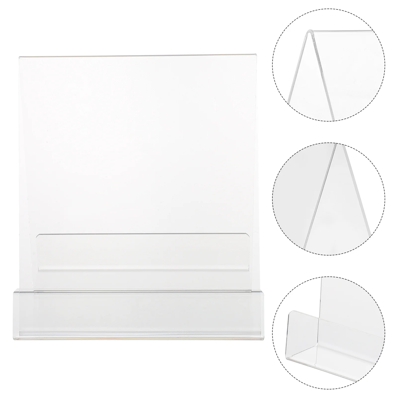 رف كتب أكريليك على الوجهين لسطح المكتب للكتب والمجلات وحامل عرض منظم وحامل كتب شفاف ورف تخزين