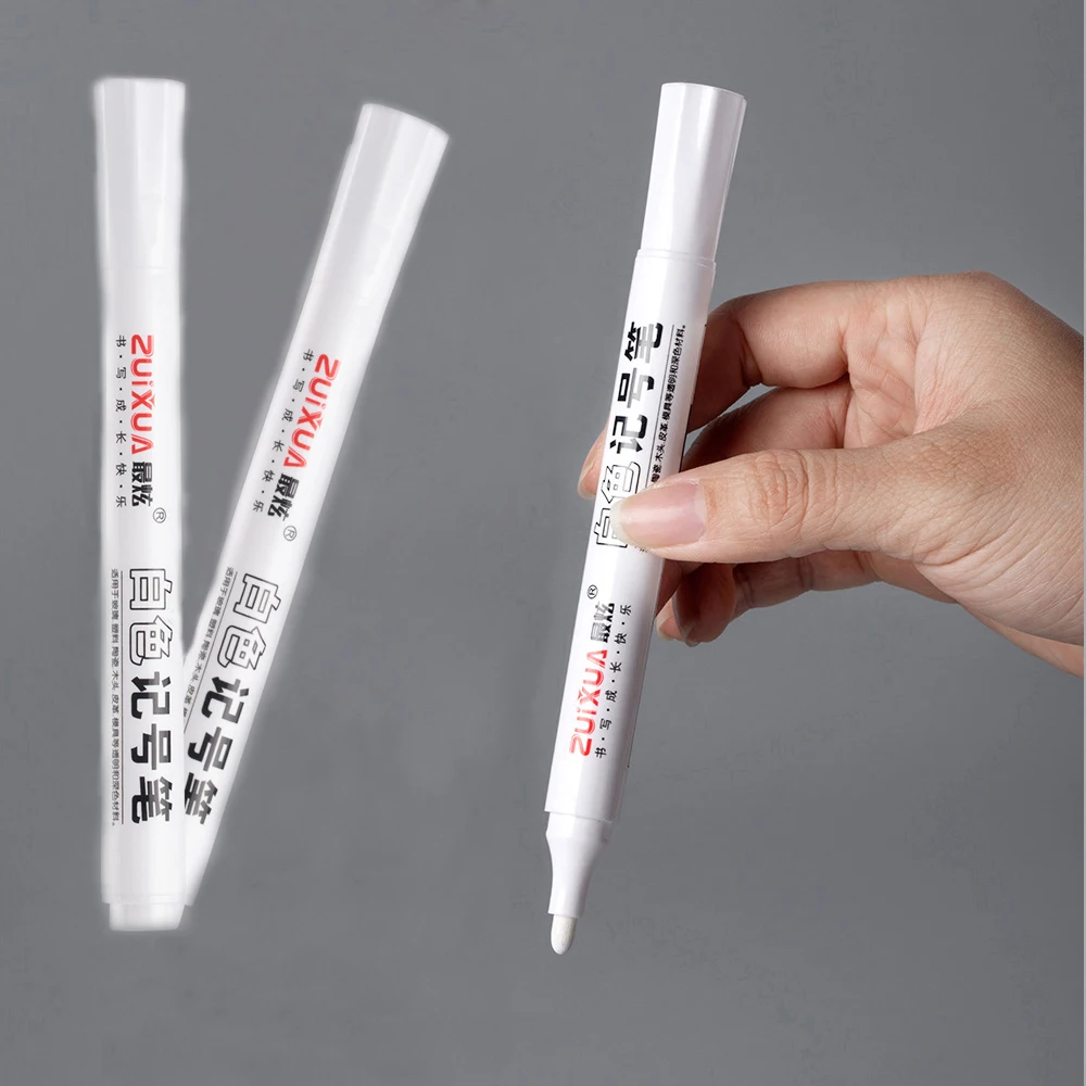 White Stationery Diary Tire Painting Oily Waterproof Gel Pencil Marker Pen Graffiti Pens