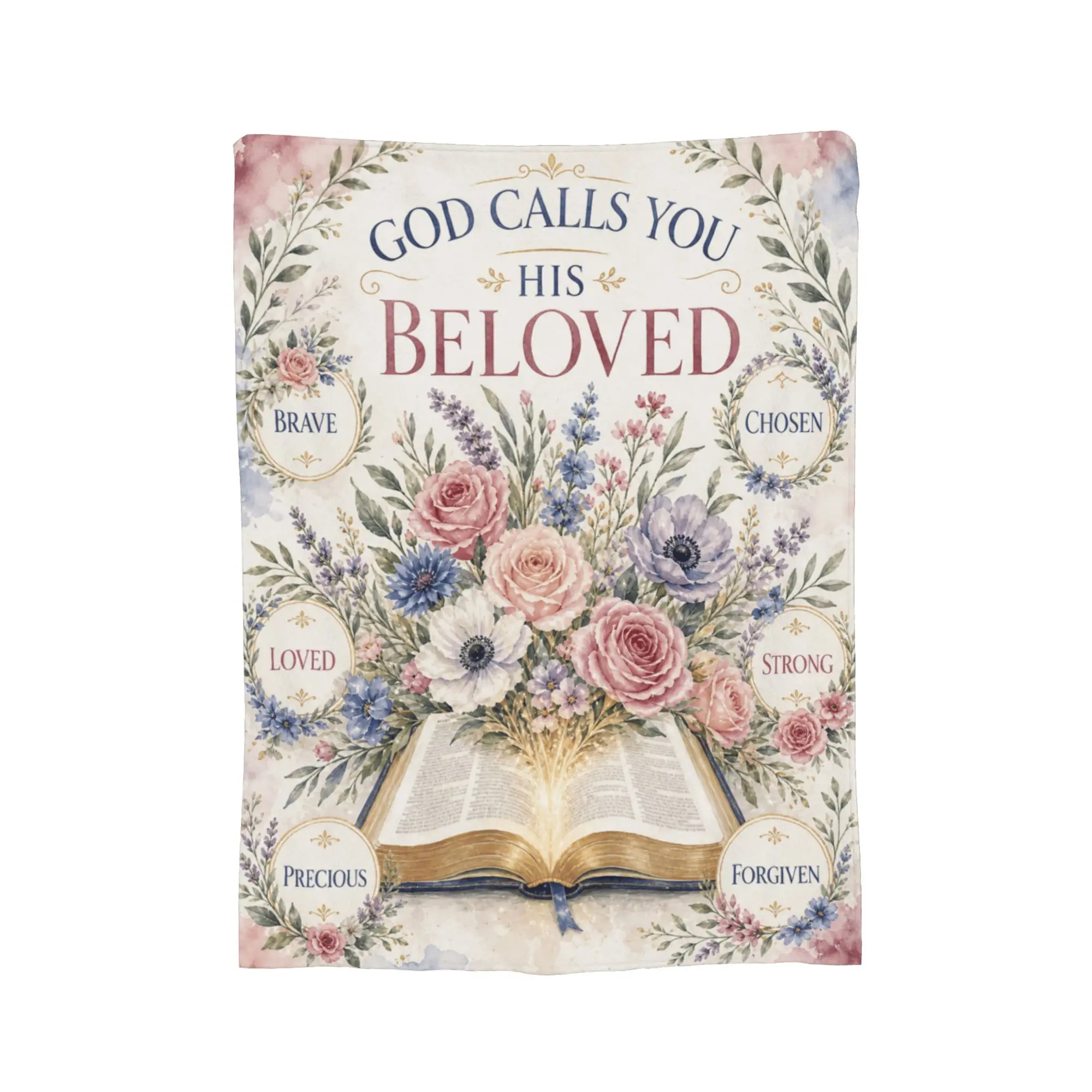 Jesus Christian Gifts for Women Bible Flowers Throw Blanket Religious Inspirational Healing Birthday Gifts Blanket For Friends
