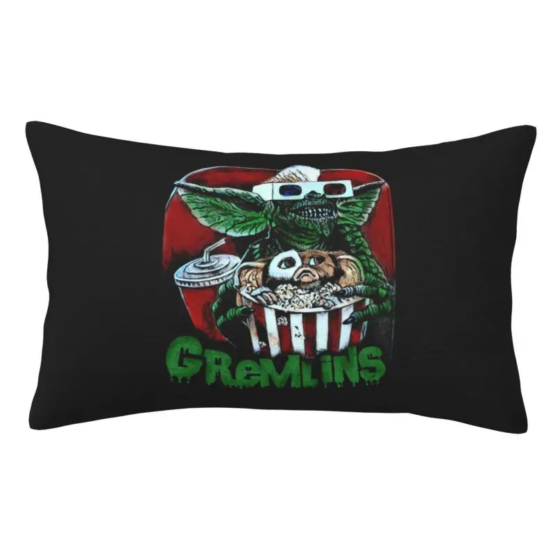 Custom Gremlinse Humorous Pillowcase Gizmo 80s Movie Mogwai Monster Horror Retro Sci Fi Cushions Cover for Bed Sofa Rectangle