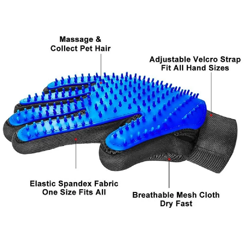 1pc Pet Grooming Glove Soft Bristle Brush Hair Removal Massage Comb Ideal for Cat Bath & Daily Grooming