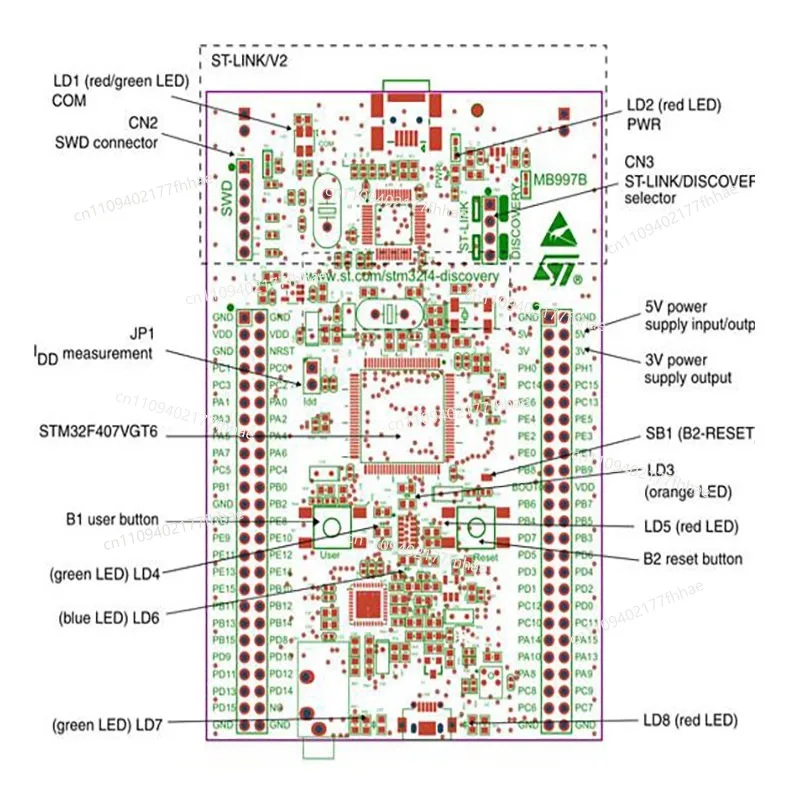 STM32 Series Development Board STM32F4DISCOVERY STM32F407 Cortex-M4 Development Board