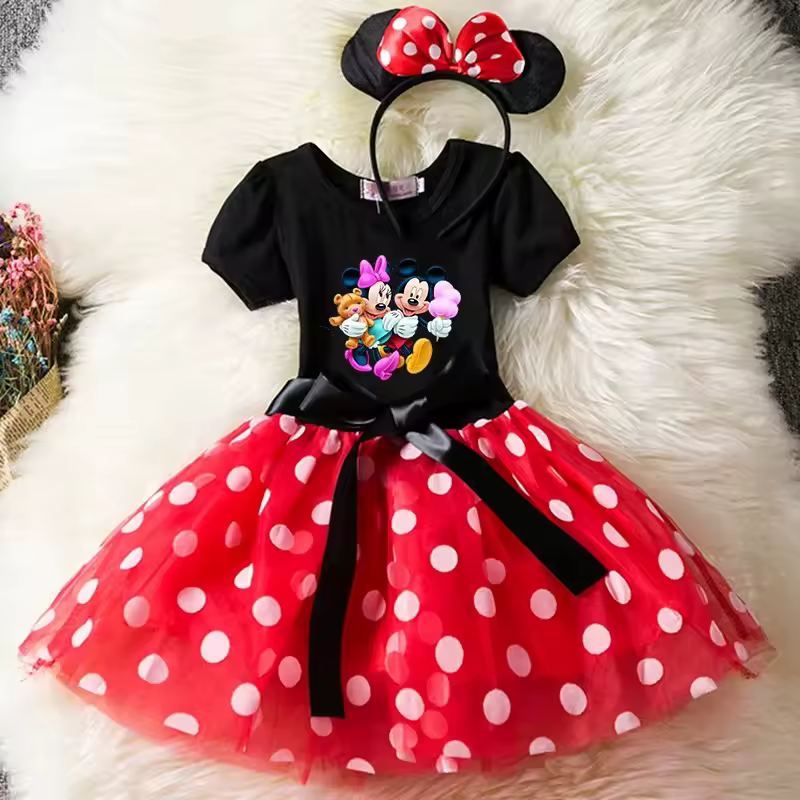 Mickey Minnie Mouse Baby Girls Cosplay Costume Kids Fancy Polka Dot Dress Princess Dress Children Birthday Party Clothing Gift - Image 12