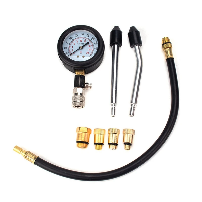 Car Motorcycle 0-300Psi Gasoline Engine Compression Tester Auto Petrol Gas Cylinder Pressure Gauge Tester