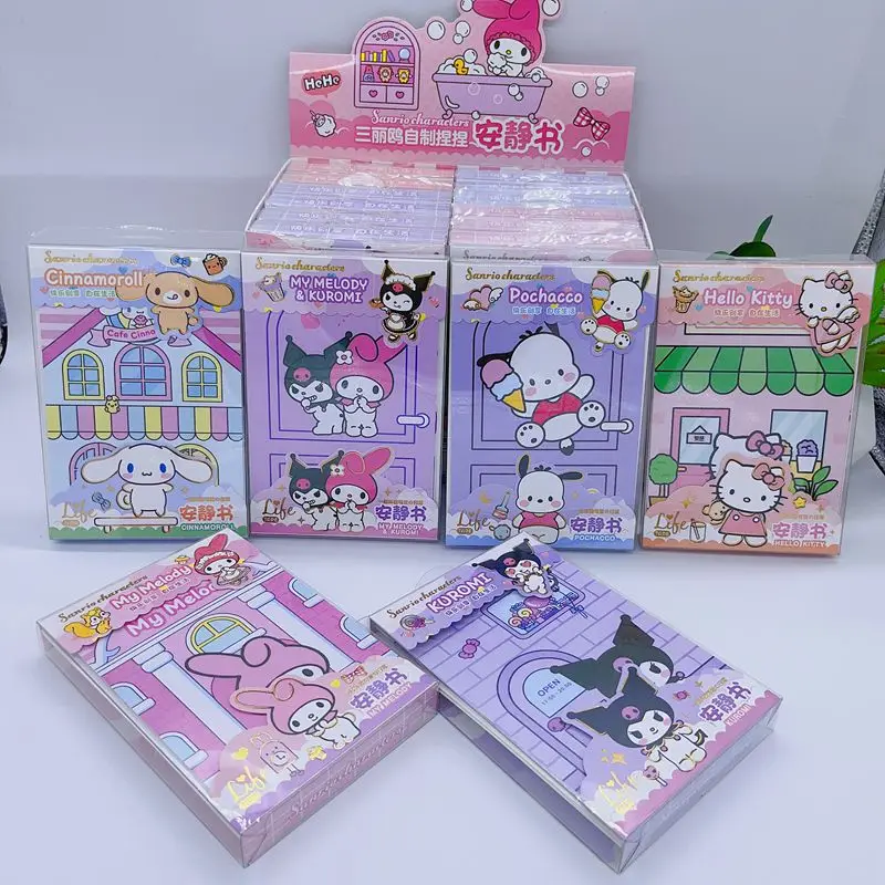 

Kawali Hellokitty Sanrio Kuromi My Melody Cinnamoroll похвакко тихие самодельные наклейки из материала для одевания книга игрушки подарок для девочек