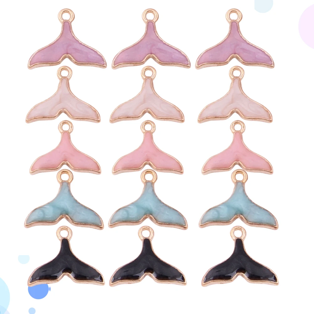 

15pcs Charm Bracelet Charms Necklaces Collier Whale Tail Pendant DIY Jewelry Making Crafts Accessories Stylish Unique Shape