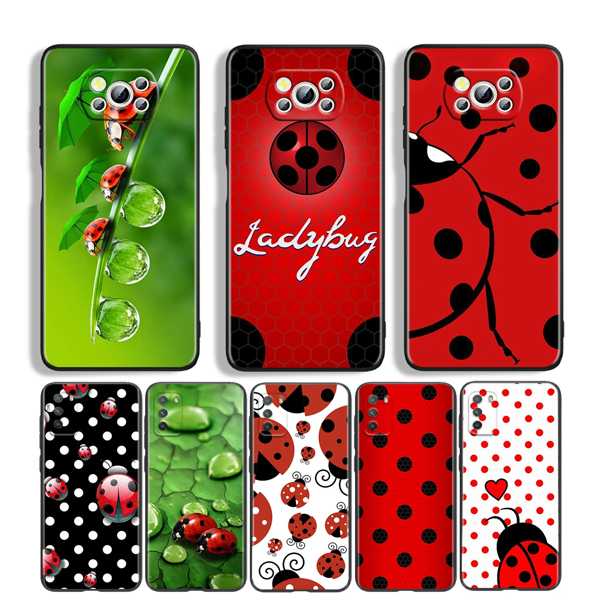 Seven-Star Ladybug For Xiaomi Poco M4 X4 X3 NFC F2 F3 GT M3 F1 Pro Mi Play Mix 3 A3 A2 A1 Lite Soft Phone Case