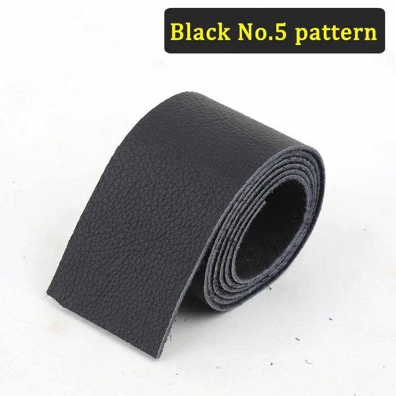 طبقة علوية سوداء من جلد البقر الأصلي بشريط 1.2 مم متفوقا من جلد البقر الرقيق مصنوع يدويًا حقيبة ذاتية الصنع مع إكسسوارات الملابس من الجلد الناعم #6