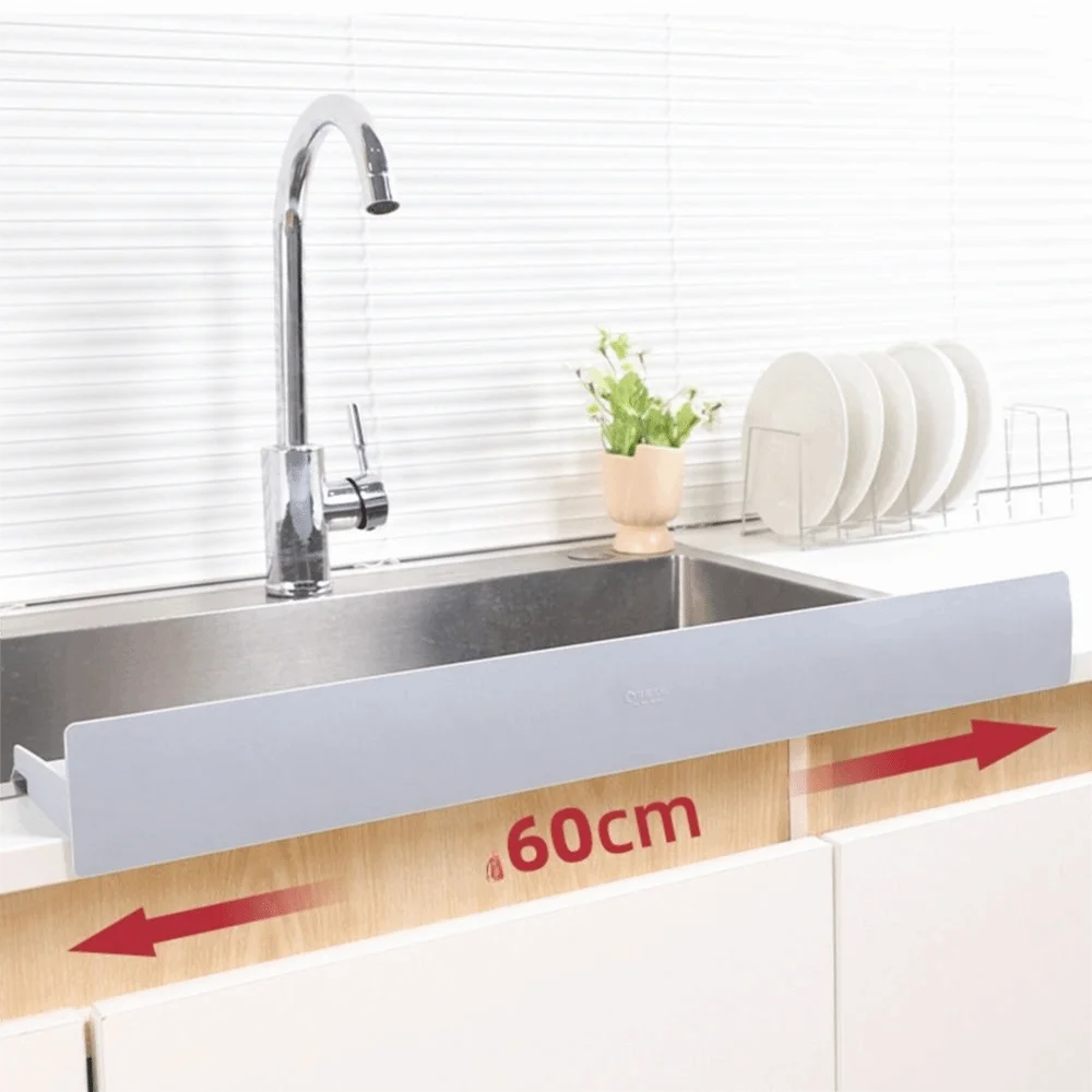 Non-Slip Sink Splash Guard Wide Coverage Suction Cups Kitchen Waterproof Screen Flexible Silicone Optimized Height