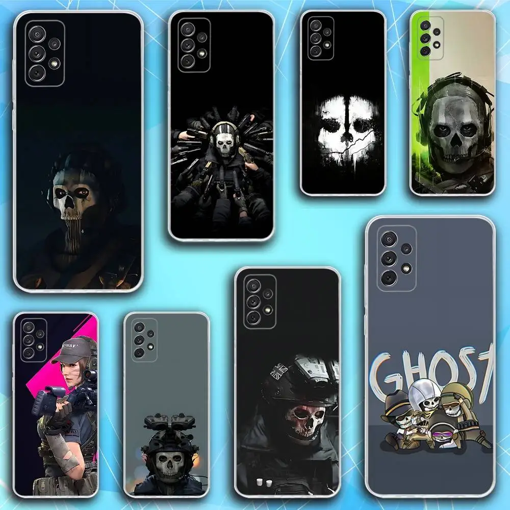 

COD Call Of Duty Ghosts Phone Case For Samsung S30,23,21,22,20, FE lite,S10,9,8,7 PIus Note20ultra Soft Transparent