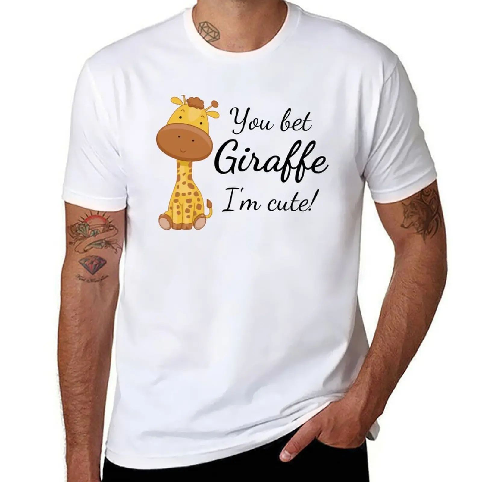 

Funny Giraffe: You Bet Giraffe I'm Cute T-Shirt t shirt man casual man t shirts cotton T-Shirt
