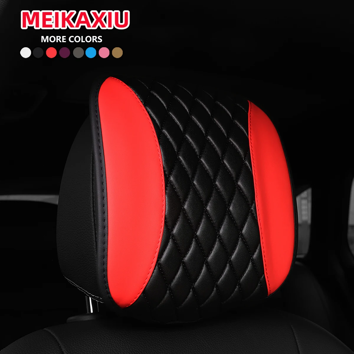 1PU leather embroidered car headrest Headrest and car interior headrest can be separated from the seat available