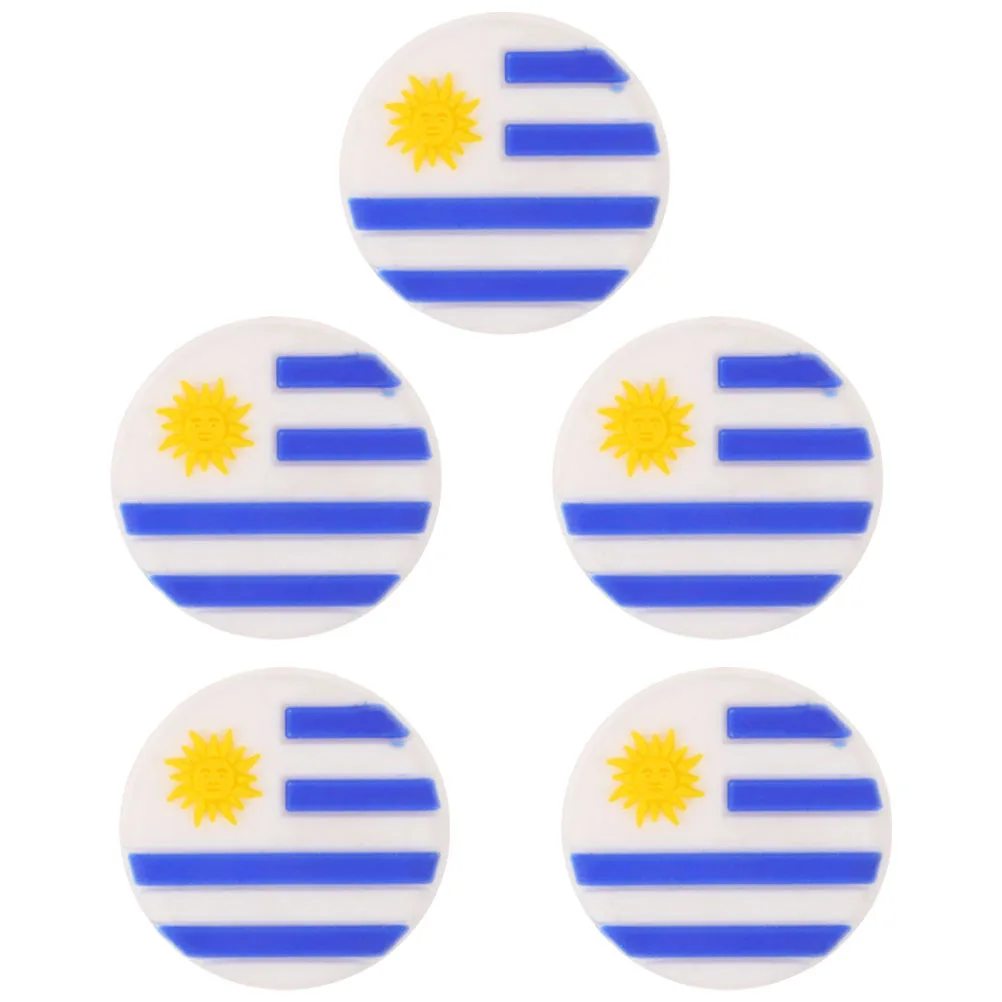 5 قطعة مضرب تنس المخمدات العلم الوطني ديكور امتصاص الصدمات الاهتزاز المخفضات الهدايا تنس المرطب امتصاص الصدمات الصغيرة #2