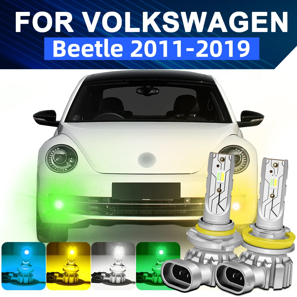 

Передние светодиодные противотуманные фары для Volkswagen VW Beetle R-Line 2011-2019, автомобильные двухцветные противотуманные фары 2018 2017 2016 2015 2014 2013 2012